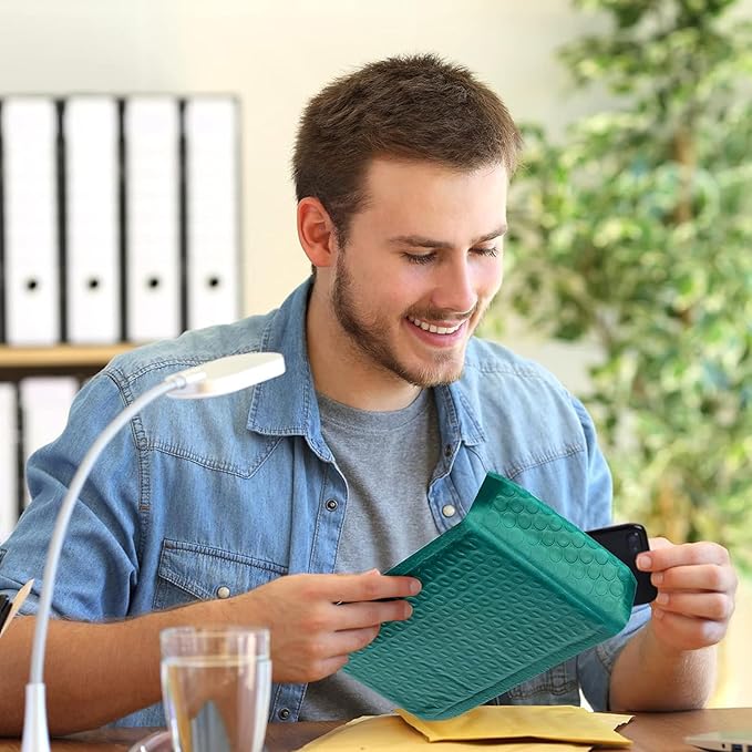 Metronic Bubble Mailers 800 Pack 4x8 Inch Small Bubble Mailers Usable Size 4x7 Self-Seal Padded Envelopes for Shipping, Mailing, Packaging for Business, Bulk-Forest Green