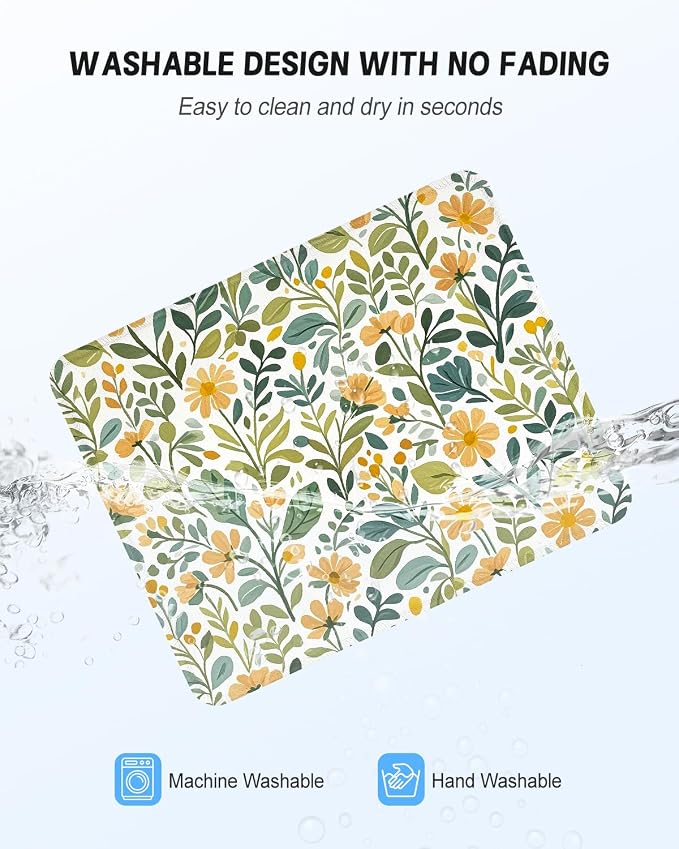 Mouse Pad, Cute Mouse Mat, 10" x 8", Cute Flower | Square Waterproof Gaming Computer Mat, Textured Top, Stitched Edges, Non-Slip Rubber Base for Office Home Laptop Keyboard