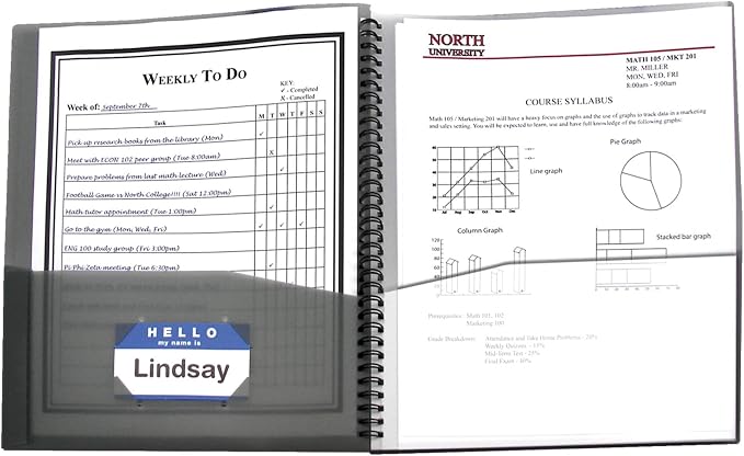 C-Line 8-Pocket Spiral-Bound Poly Portfolio, Letter Size, 1 Portfolio, Smoke Gray (33081)