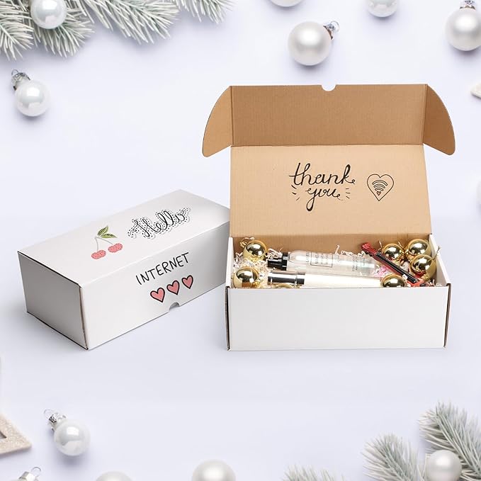 ZBEIVAN 12x6x4 White Shipping Boxes Set of 25, Corrugated Cardboard Mailer Boxes for Packaging Small Business Mailing Gifts