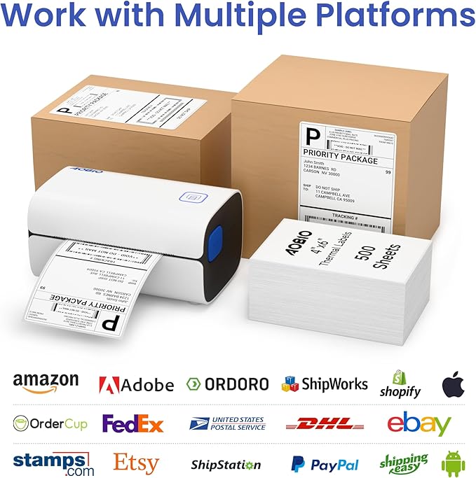 4X6 Direct Shipping Labels - Commercial Grade Thermal Printer Labels - Compatible with 4x6 Direct Thermal Printers