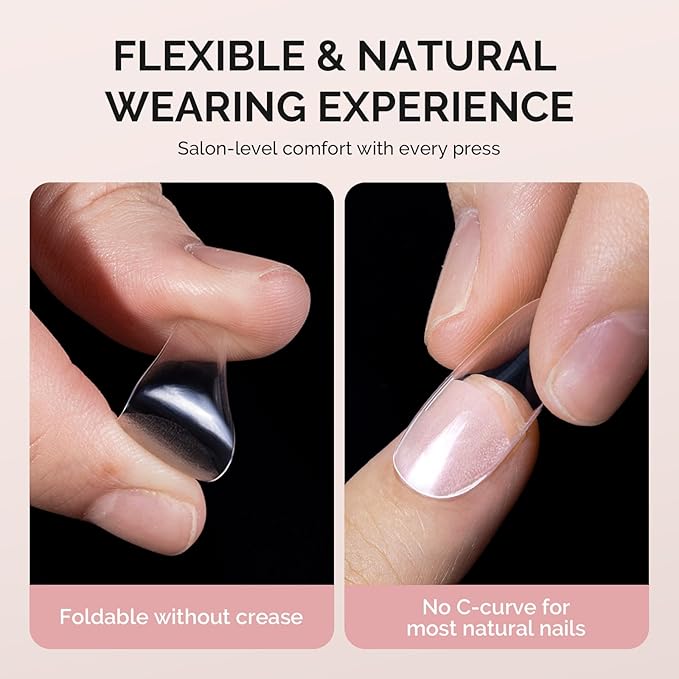 MelodySusie Long Coffin X Nail Tips - 300Pcs 15 Sizes Clear Acrylic, Half Matte Full Cover Press on Nails for DIY Extension & Salon Use,Pre-Shaped for Long-Lasting Manicure