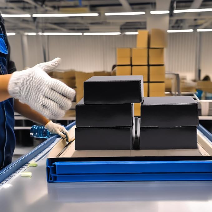 Rempry 6 Pack 7x5x2 Black Shipping Boxes, Small Cardboard Mailer Boxes for Small Business Shipping Packaging