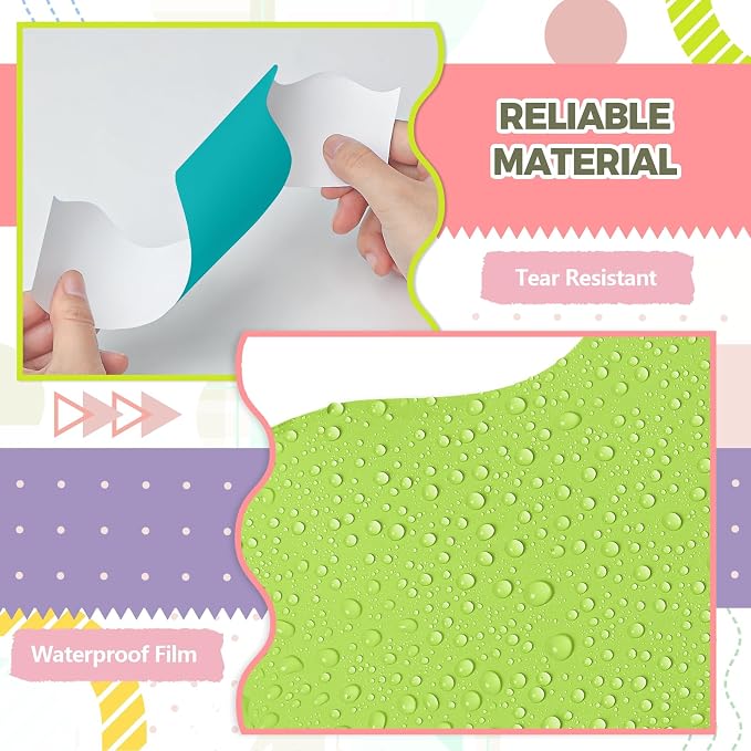 Bulletin Board Borders, 8 Rolls 262.4 Ft Rainbow Scalloped Classroom Decor | Colorful Bulletin Board Decorations for Classroom, School, Office, Blackboard, Whiteboard Trim & Home, Posters, Board Trim