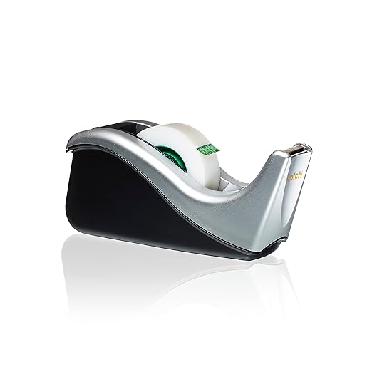 Scotch Tape Dispenser in Silver with 1 Roll of Scotch Magic Tape 19mm x 33m