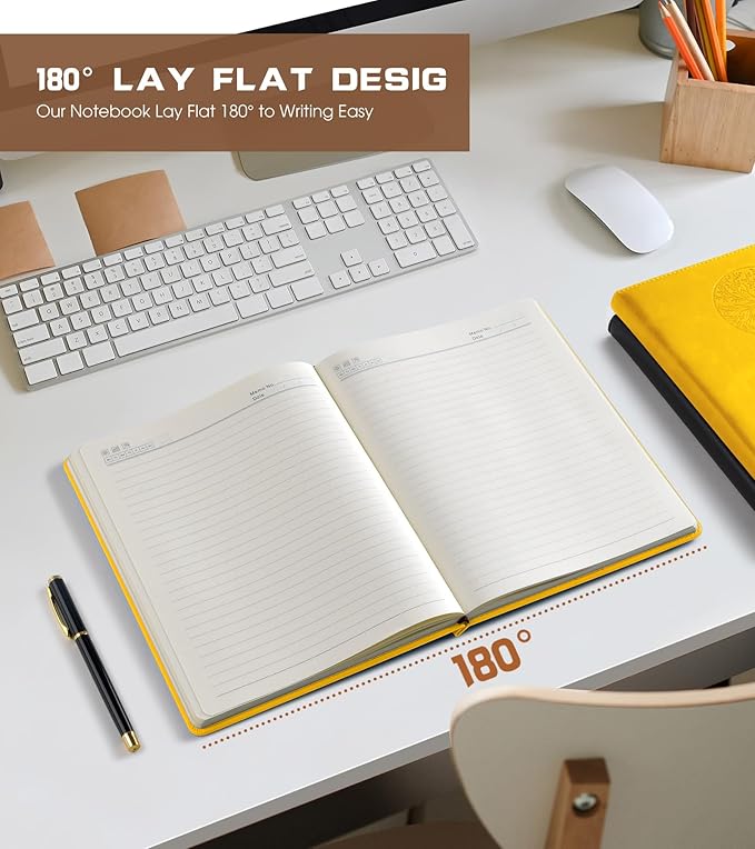 Lined Journal Notebook for Women Men,256 Pages B5 Large Hardcover Leather Journals for Writing,Travel,Business,Work & School,College Ruled Notebooks for Note Taking,Diary Notepad 7.8"×10.2"