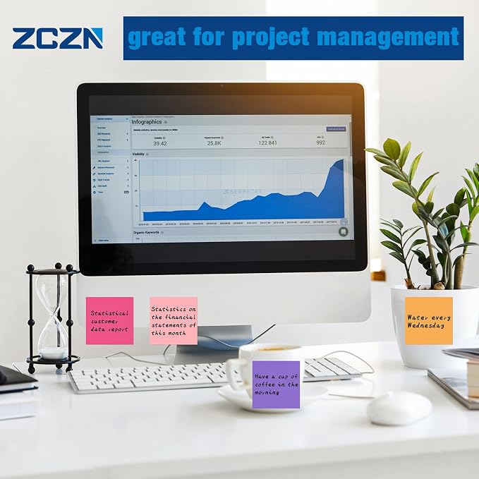ZCZN 400 Sheets Pop-up Sticky Notes, 3 x 3 Inches, 4 Pads Bright Color Self-Stick Notes, 100 Sheets/Pad, Light Green