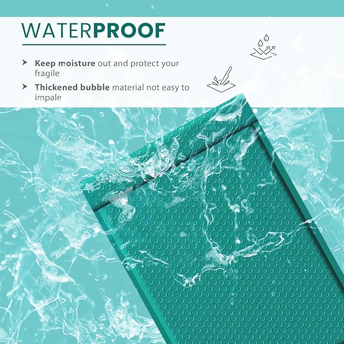Green Small Poly Bubble Mailers 6x10 inch #0 | Self Seal Padded Envelopes | Cushioned Bubble Mailer | Usable Size 6x9 | WaterProof | Lightweight mailing Shipping Bags | 500 Pack Bulk