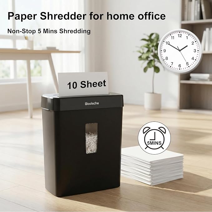 Paper Shredder for Home,10-Sheet Cross Cut with 13L Basket, P-4 Security Level,3-Mode Design - Shreds CD and Credit Card,Shredders for Home Use