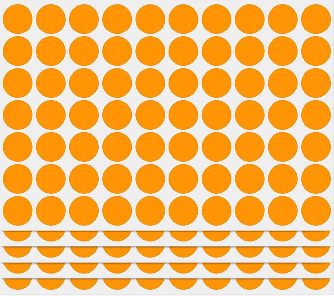 PARLAIM 3/4 Inch Coding Circle Sticker Labels,Pack of 1050 Round Color Code Dot Labels Stickers for Home Office Marking,Organizing (Fluorescent Orange)