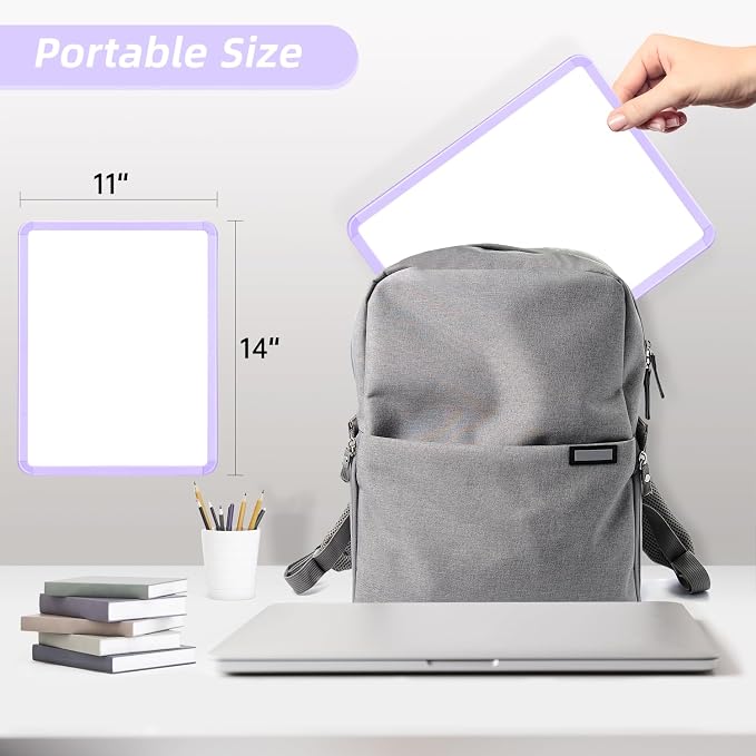 VUSIGN Magnetic Dry Erase Board, 14 x 11 Inches White Board, Purple | Includes 4 Dry Erase Markers, Small Mini White Board for Students Fridge Wall Locker