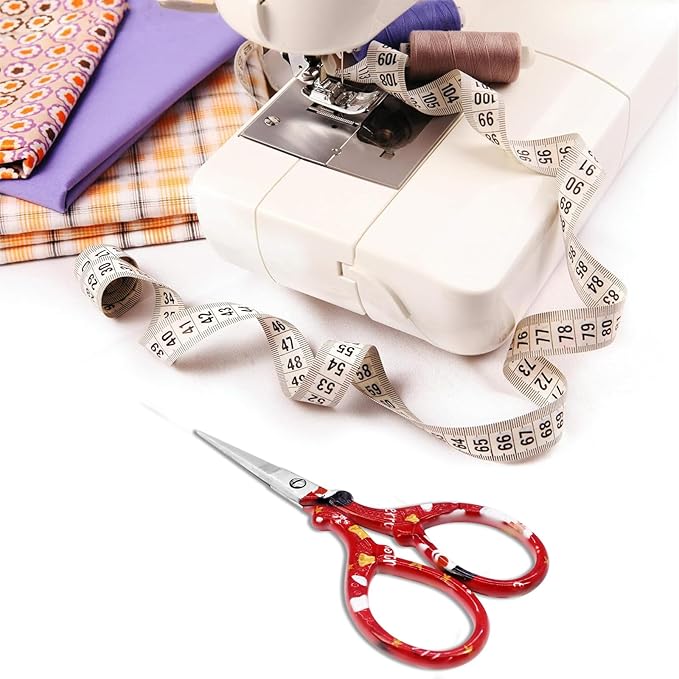 Craft Scissors 3.6 Inch Small Scissors with Leather Cover Sharp Pointed Tip Scissor Stainless Steel Precision Detail Scissor for Crafting Sewing Office Home