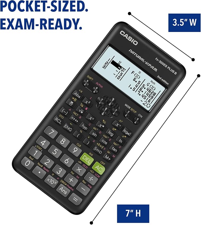 Casio FX-300ESPLSB-WAIT Scientific Calculator | Compact scientific calculator built for everyday middle and high school math coursework
