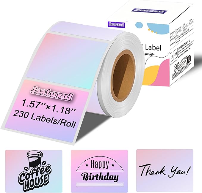 Thermal Labels, Compatible with T50M Pro/M110/M100/M220 Label Maker and Other 4x6 Thermal Printers for Shipping Barcode & Custom Stickers, Gradient Pink, 1.57×1.18 inch