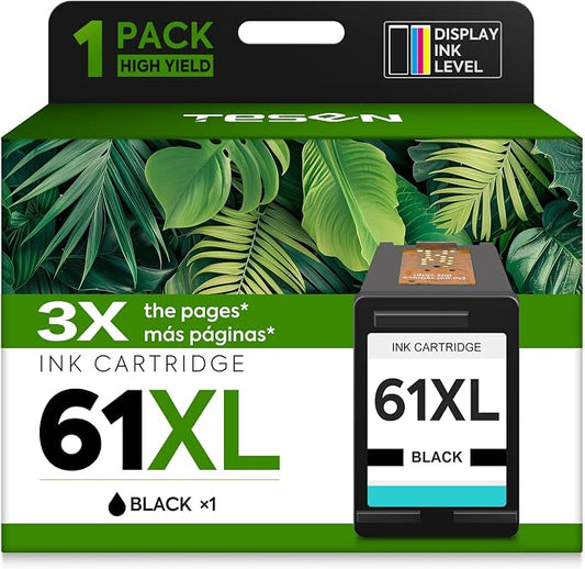 61XL ink 61 Black Replacement for HP 61 Black Ink Cartridge HP61 HP61XL | Compatible for HP Envy 5530 4500 4502 5535 Deskjet 2540 2541 3050 3510 1510 OfficeJet 4630 4632 Printer (Black 1-Pack)