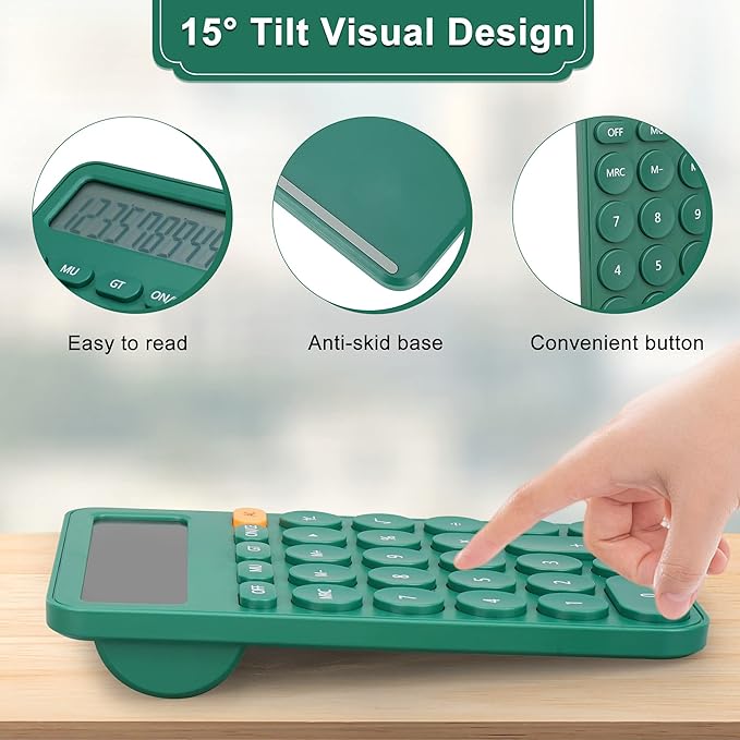VEWINGL Standard Calculator, 12 Digit Large Display Desktop Calculator with Big Buttons for Office, School, Home & Business