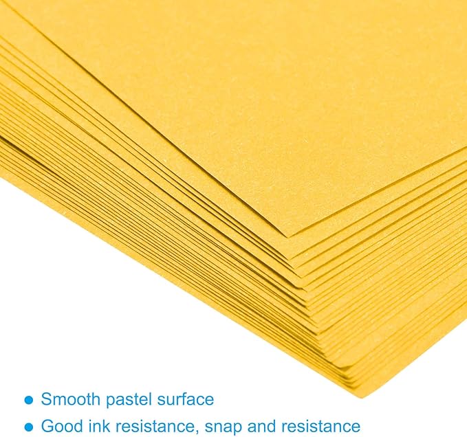 MECCANIXITY 100 Sheets Colored Copy Paper 8.3 x 5.8 Inch Printer Paper 80gsm Gold for Office Printing, Document Copying, Invitations, Forms, Art Projects