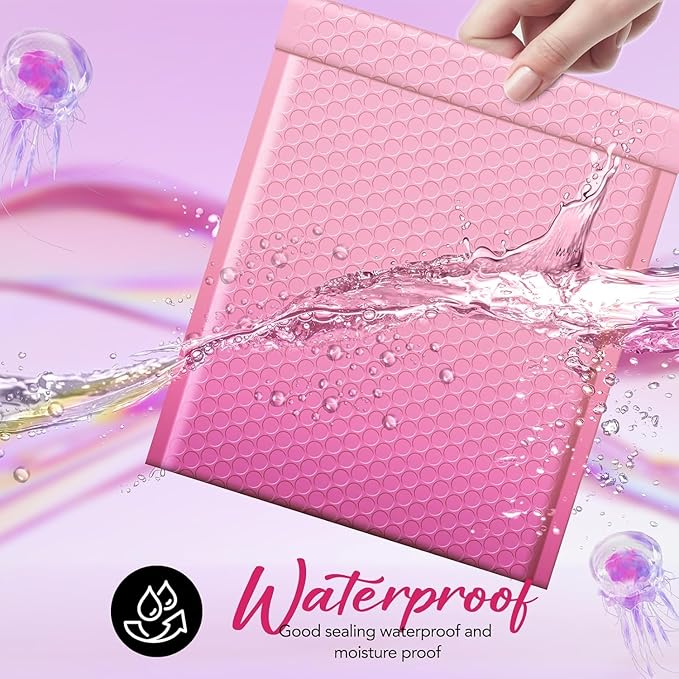 Fuxury 240 Pack Thick Bubble Mailers 8.5x12 Inch Gradient Pink Bubble Envelopes Cute Design Cushioning Mailer for for Small Business Mailing Books Clothes Makeup Supplies