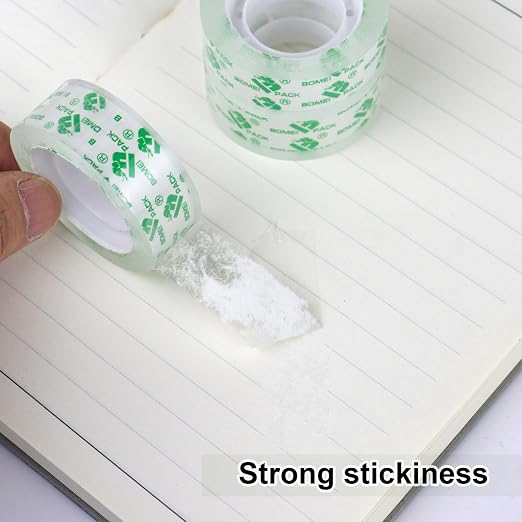 BOMEI PACK 80 Rolls Crystal Clear Tape Refills, Stationery Transparent Tape, 3/4 x 1000 Inches