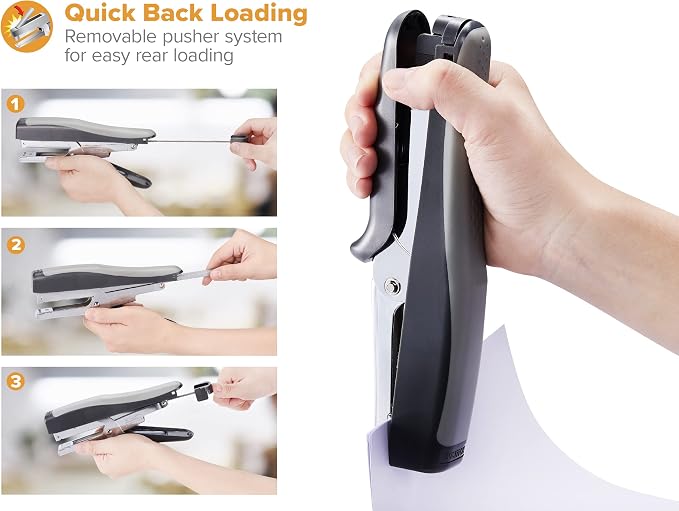 Bostitch Office Standard 20 Sheet Plier, No-Jam Technology, EZ Squeeze Lever, Black/Gray (SSP-99) (Pack of 6)