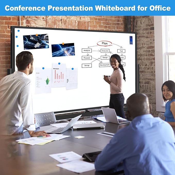 Double-Sided 5' x 3' Dry Erase Board with Stand, 60"x40" Large Magnetic Standing Easel Whiteboard Rolling Whiteboard on Wheels, with 2 Eraser, 6 Markers, 20 Magnets
