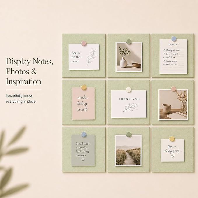 Felt Bulletin Board Tiles, Large Cork Board Alternative,24 x 36 in | 0.35 in modular felt wall tiles for notes, photos, schedules, reminders in offices, classrooms, home and office workspaces