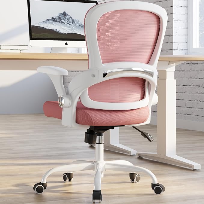 TRALT Office Chair - Ergonomic Office Chair with Back Support for Adults | Home Office Desk Chair with Lumbar Support - Ergonomic Mesh Chairs 330 lb Wide Seat for Work, Study, Office, Gaming(Pink)