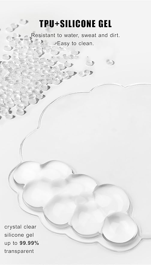 Mouse Pad with Wrist Rest, Soft Cloud Gel Keyboard Mouse Pad Set with Hand Wrist Support, Cute Non Slip Office Desk Accessories for Comfort/Pain Relief/Computer/Laptop (2Pc Clear Cloud)
