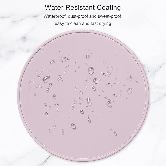 Hsurbtra Mouse Pad, Premium-Textured Small Round Mousepad 8.7 x 8.7 Inch Dark Pink, Stitched Edge Anti-Slip Waterproof Rubber Pretty Cute Computer Mat for Office Home Gaming Laptop Men Women Kids