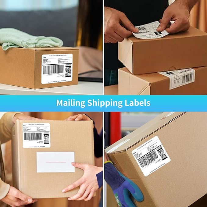 FungLam Printable Sticker Paper, 3-1/3" x 4" Shipping Address Labels 180 Blank Mailing Labels for Laser & Inkjet Printers, 6 per Page Label Stickers, 30 Sheets