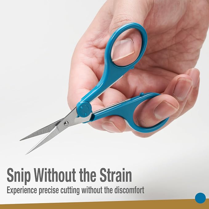 High Precision Detail Scissors Set (2-Pc) Sharp, Fine Tips | Paper Cutting, Scrapbooking, Sewing, Crafting | Stainless Steel | Protective Cover (Mid Century)