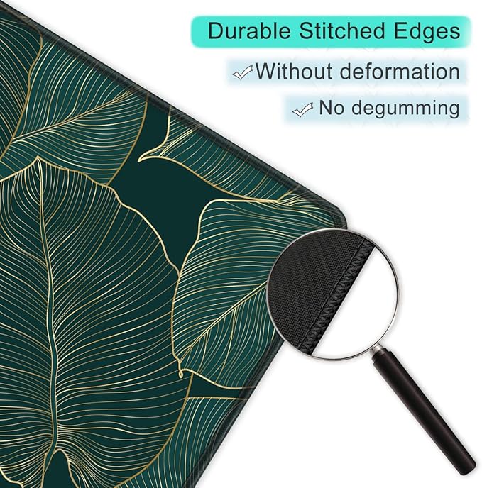 ITNRSIIET Mouse Pad with Stitched Edge Premium Textured Smooth Precise Operation Waterproof Washable Non-Slip Rubber Base Desktop Protection Mat, 10.2×8.3×0.12 inches, Palm Texture