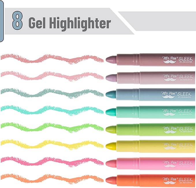 Mr. Pen- Gel Highlighters, 16 Pack Assorted Colors, No Bleed, Bible Markers