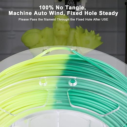 AMOLEN 3D Printer Filament Bundle, Temp Change PLA Filament 1.75mm Bundle,Color Change with Temperature Filament Sets, 3D Printing Filament +/- 0.02mm, Green/Blue/Red/Orange, 200g X 4