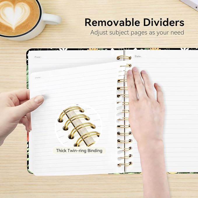 Lined Spiral Journal Notebook for Work A5, 160 Pages, Cat | College Ruled Spiral Journal for Women, Hardcover with Elegant Design for Note-Taking, 5.5 * 8.25 inch