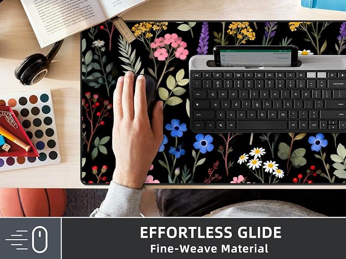 Rinaze Large Gaming Mouse Pad, Extended Mousepad with Superior Micro-Weave Cloth, Comfortable Desk Mat for Gamer, Office and Home 900x400 mm
