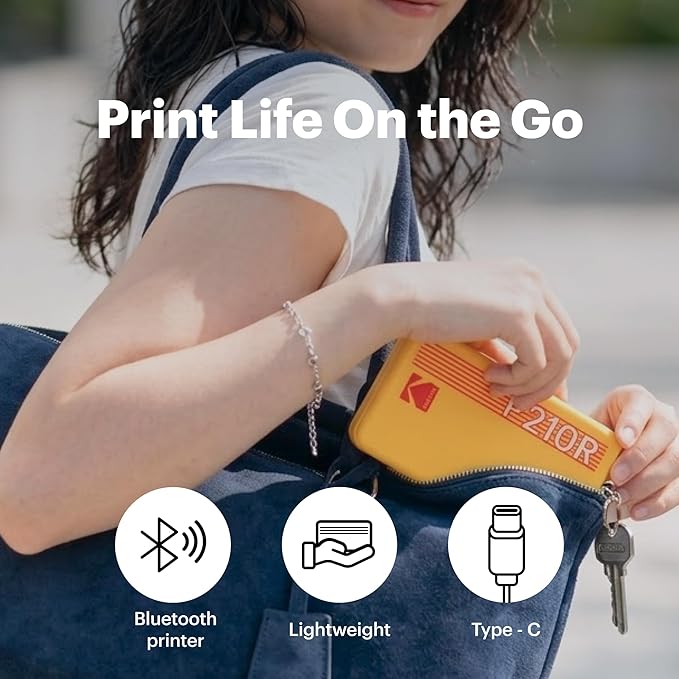 KODAK Mini 2 Retro 2x3 Portable Photo Printer, 38 Sheets, Bluetooth Smartphone Printer for iPhone & Android, Instant Color Prints, 4PASS Dye Sublimation, Yellow