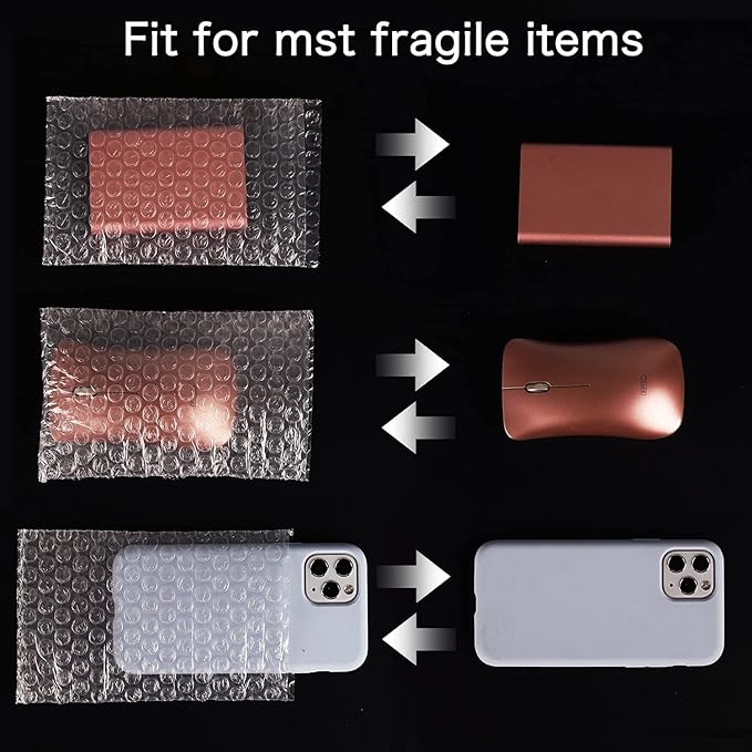 Bubble Cushion Wrap Pouches, Ailengy 4x6 Inches Bubble Out Bag, Double Walled Cushioning Bags Thickening Shockproof Foam Bags for Shipping, Storage, and Moving - 50pcs