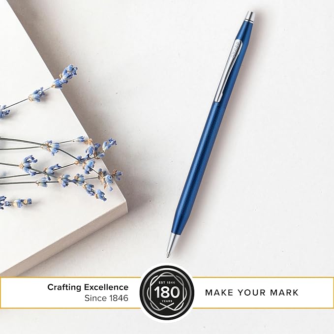 Cross Classic Century Cobalt Blue Diamond Ballpoint Pen, Black Ink | Refillable Ballpoint Pen for Effortless Writing, Durable Construction, Premier Distinctive Look, Gift-Ready, Medium Point