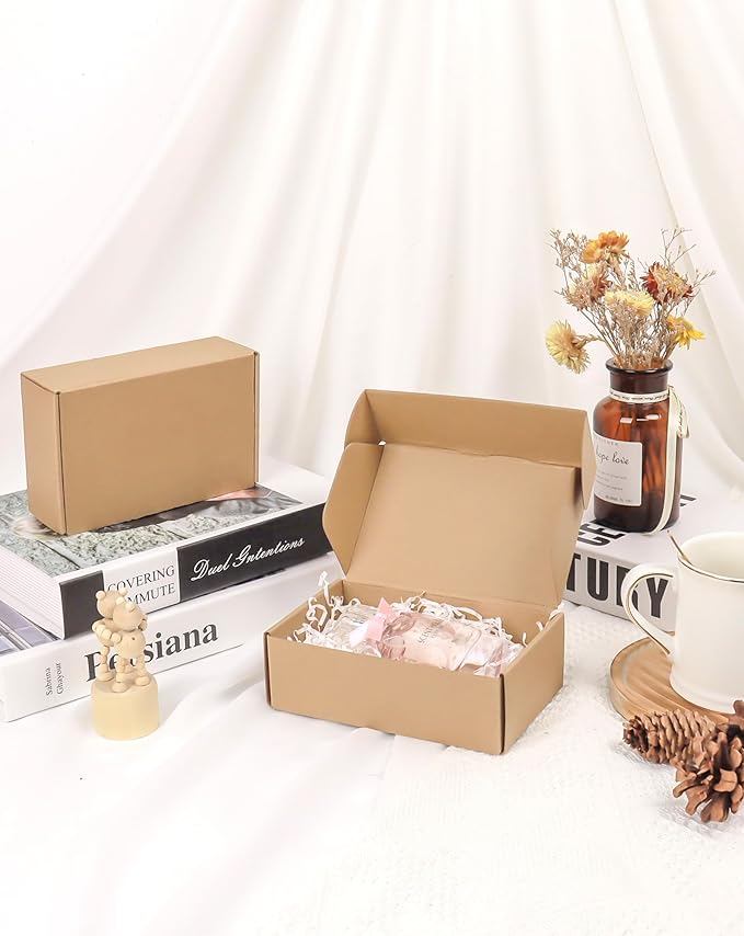 50 Pack Small Shipping Boxes, 6x4x2 Inch Brown Cardboard Boxes for Small Business