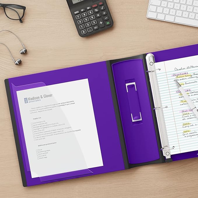 Staples Better 2-Inch 3-Ring Binder, Purple – Heavy-Duty Binder for School & Office Storage