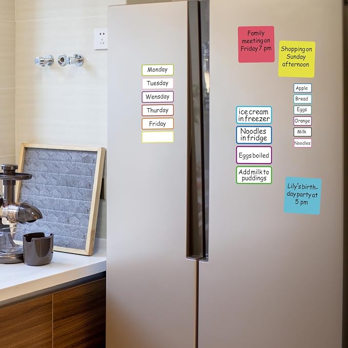 Dry Erase Sticky Notes Reusable Labels for Storage Bins Organizing Jar Pantry, Waterproof Removable Label Stickers for Kitchen Office School All Purpose Use (4x4 inches), Dry Erase Sheets