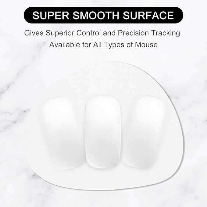 Hsurbtra Mouse Pad, Premium-Textured Small Oval Mousepad 8.7 x 7.1 Inch White, Thick 3 mm Anti-Slip Waterproof Rubber Pretty Cute Computer Mat for Office Home Gaming Laptop Men Women Kids