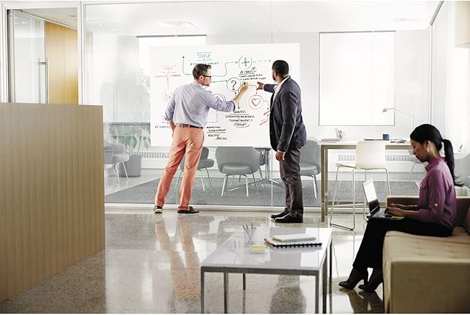 Post-it Dry Erase Whiteboard Film Surface for Walls, Doors, Tables, Chalkboards and More, Removable Sticky White Board , Stain-Proof, Easy Installation, 6 x 4 ft Roll