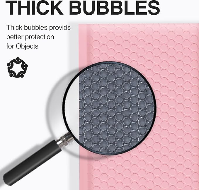 UCGOU Bubble Mailers Padded 5x8.6" Usable Size 5x7" Light Pink 100 Pack | Waterproof Lightweight Mailing Packages,Opaque Self Seal Adhesive Boutique Padded Shipping Bags for Jewelry Makeup Supplier