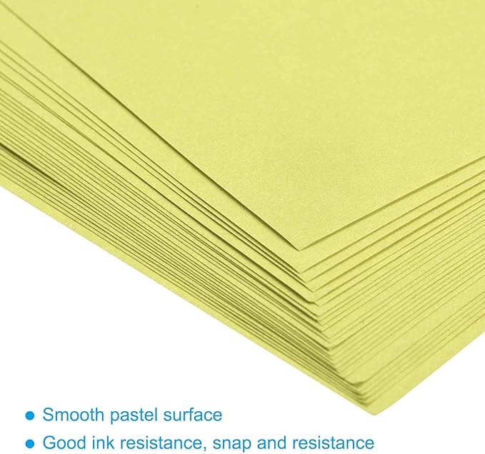 MECCANIXITY 100 Sheets Colored Copy Paper 8.3 x 5.8 Inch Printer Paper 80gsm Light Yellow for Office Printing, Document Copying, Invitations, Forms, Art Projects