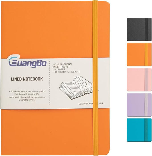 Lined Journal Notebook for Work with 160 Pages, 5.6" x 8" Hardcover Notebooks Journals Medium Size for Writing Women Men