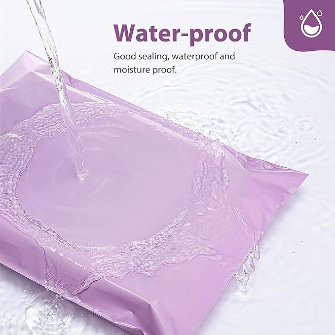 Fuxury Poly Mailers 14.5x19 Inch 400 Pcs Bulk Shipping Bags for Clothing Strong Adhesive Shipping Envelopes for Small Business Suppliers Waterproof Mailers Poly Bags Mailing Envelopes Light Purple