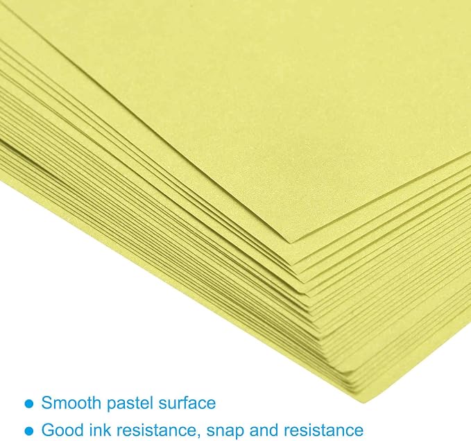 MECCANIXITY 50 Sheets Colored Copy Paper 8.3 x 11.7Inch Printer Paper 80gsm Light Yellow for Office Printing, Document Copying, Invitations, Forms, Art Projects