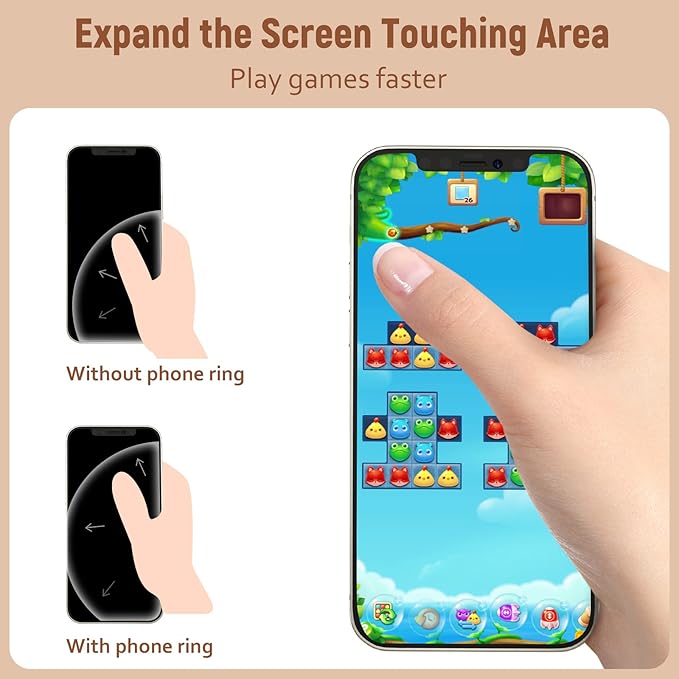 Phone Ring Holder Finger Kickstand 360°Rotation Cellphone Back Grip Foldable Cell Phone Stand for Desk Compatible with iPhone iPad Smartphones Tablets (Hollow Rosegold)